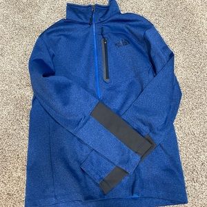 Men’s North Face Pullover, Blue, half zip, size Medium, used but great condition